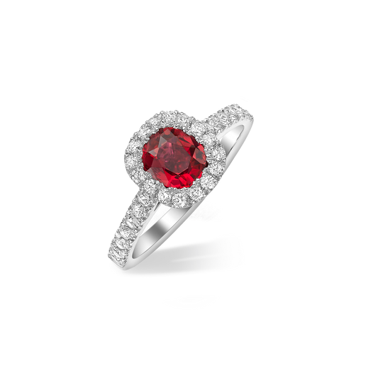 Spinel and diamond cluster ring