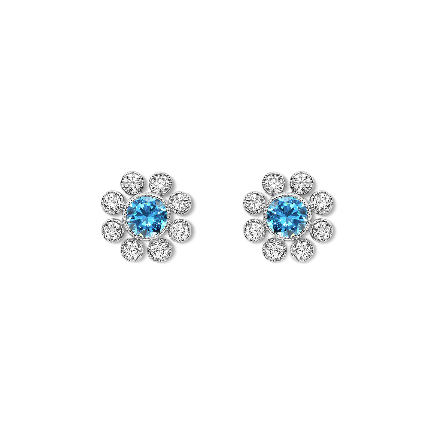 Small Adrienne aquamarine and diamond earrings