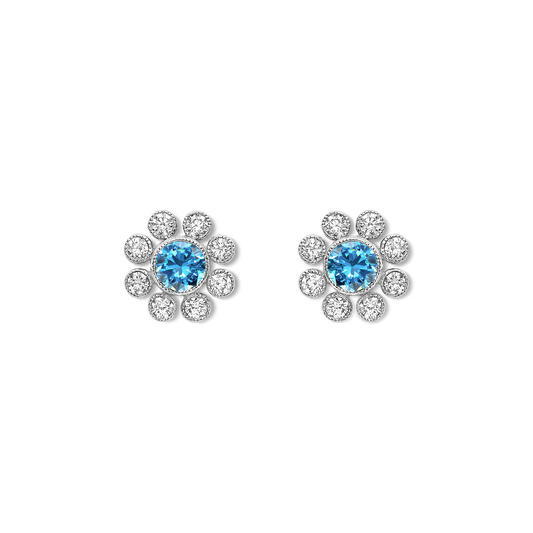 Small Adrienne aquamarine and diamond earrings