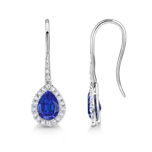 Sapphire and diamond drop earrings