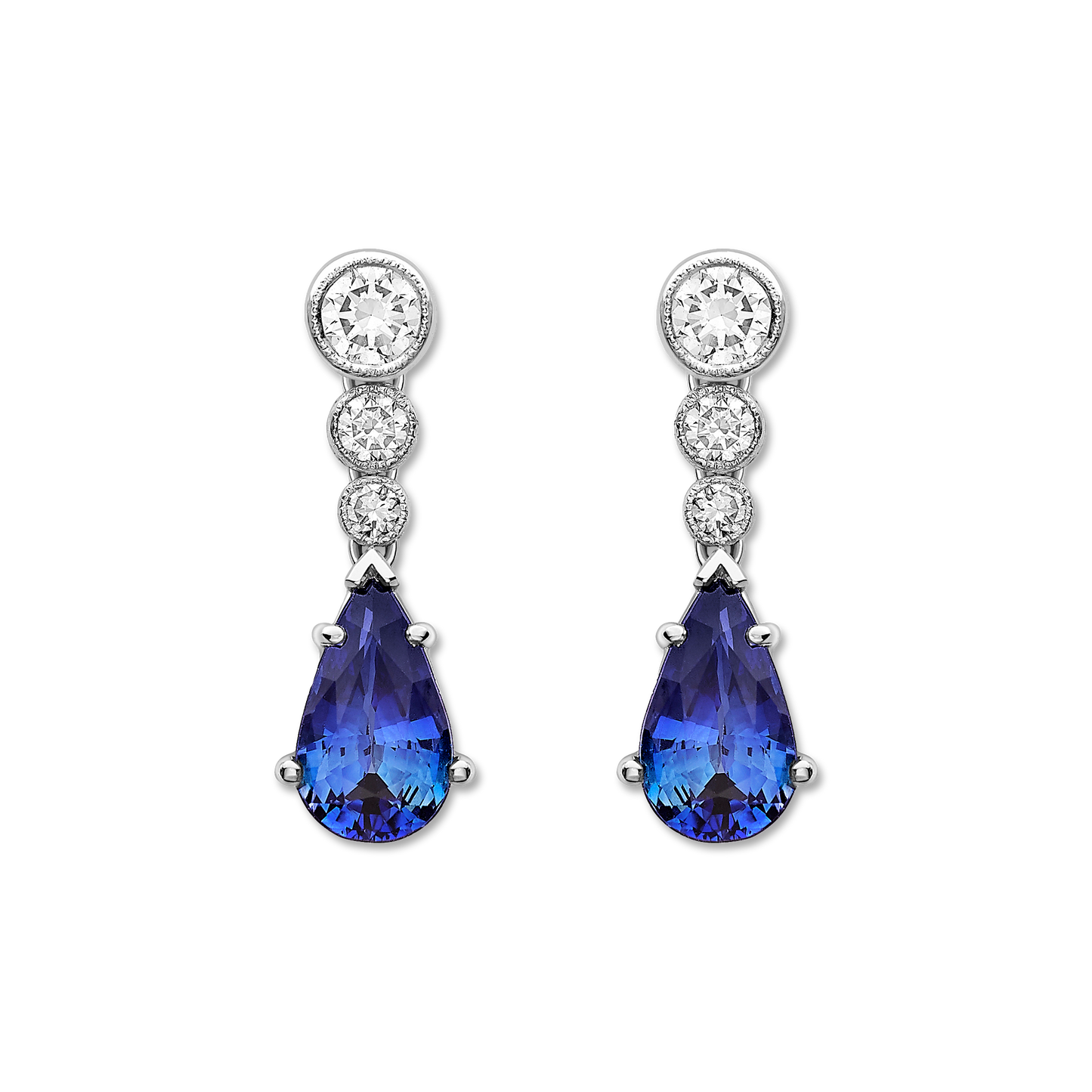 Sapphire and diamond drop earrings