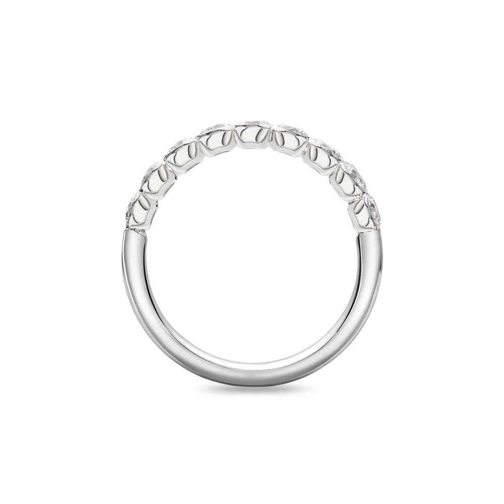 Large Aiyanna sapphire and diamond half eternity ring