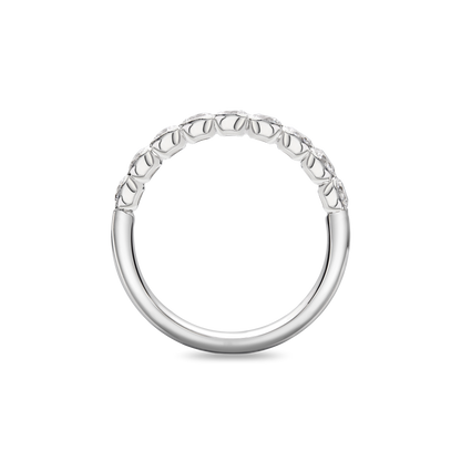Large Aiyanna sapphire and diamond half eternity ring