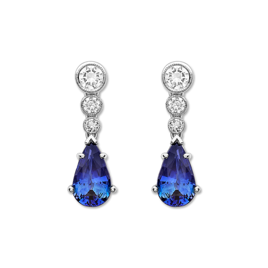 Sapphire and diamond drop earrings